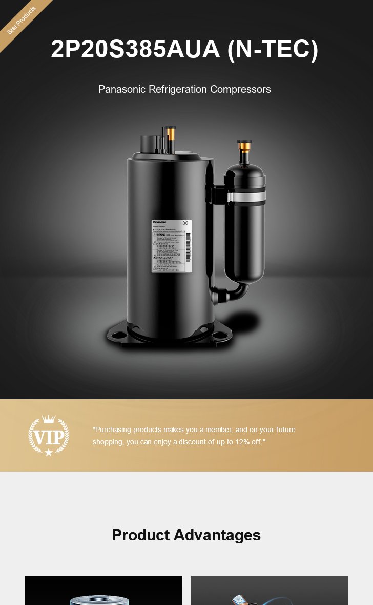 Panasonic Compressor 2P20S385AUA (N-TEC), technical parameters pdf, structure diagram